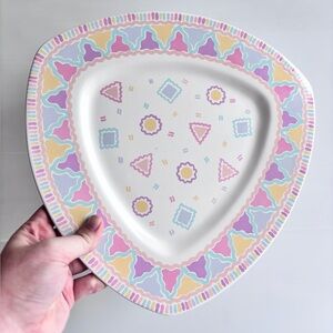 Vintage Pastel Ceramic Plate 90s Kitchen Decor